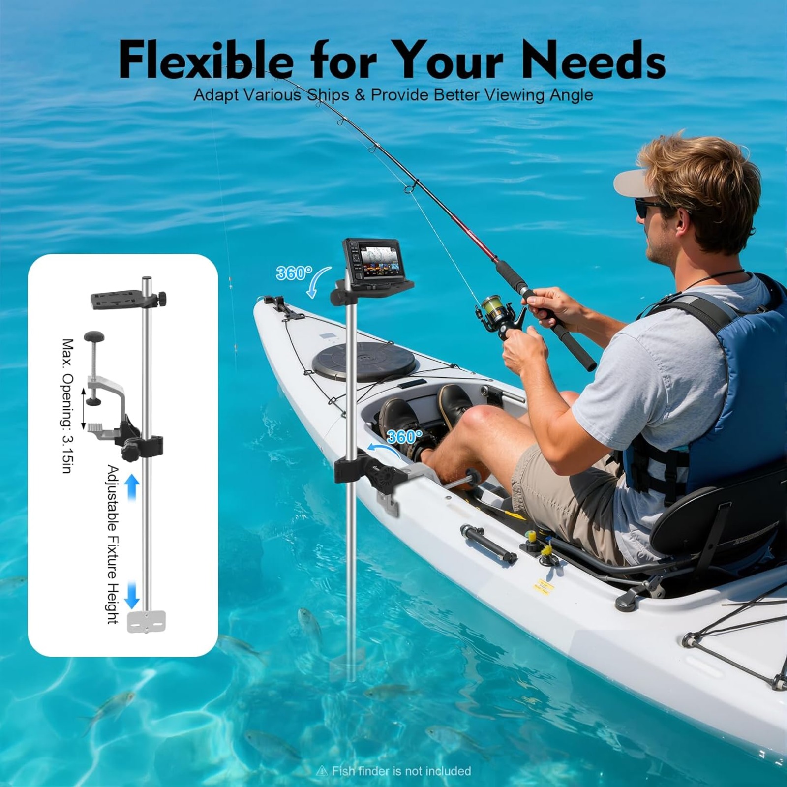 Portable 360° Adjustable Trans – Fish Finder Mount recenzja i cena