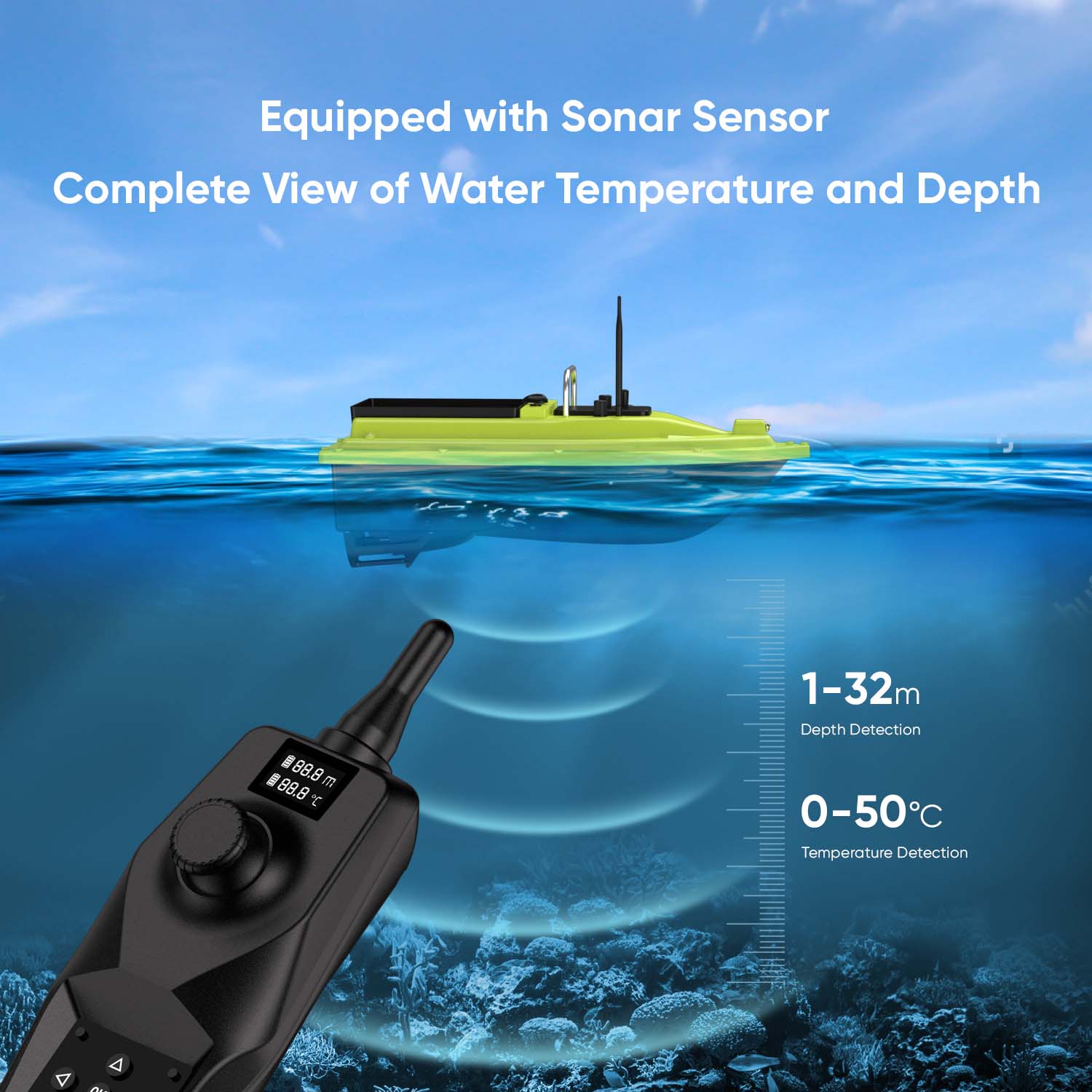 D36 RC Fishing Bait Boat with  – Fishing Depth Finder recenzja i cena
